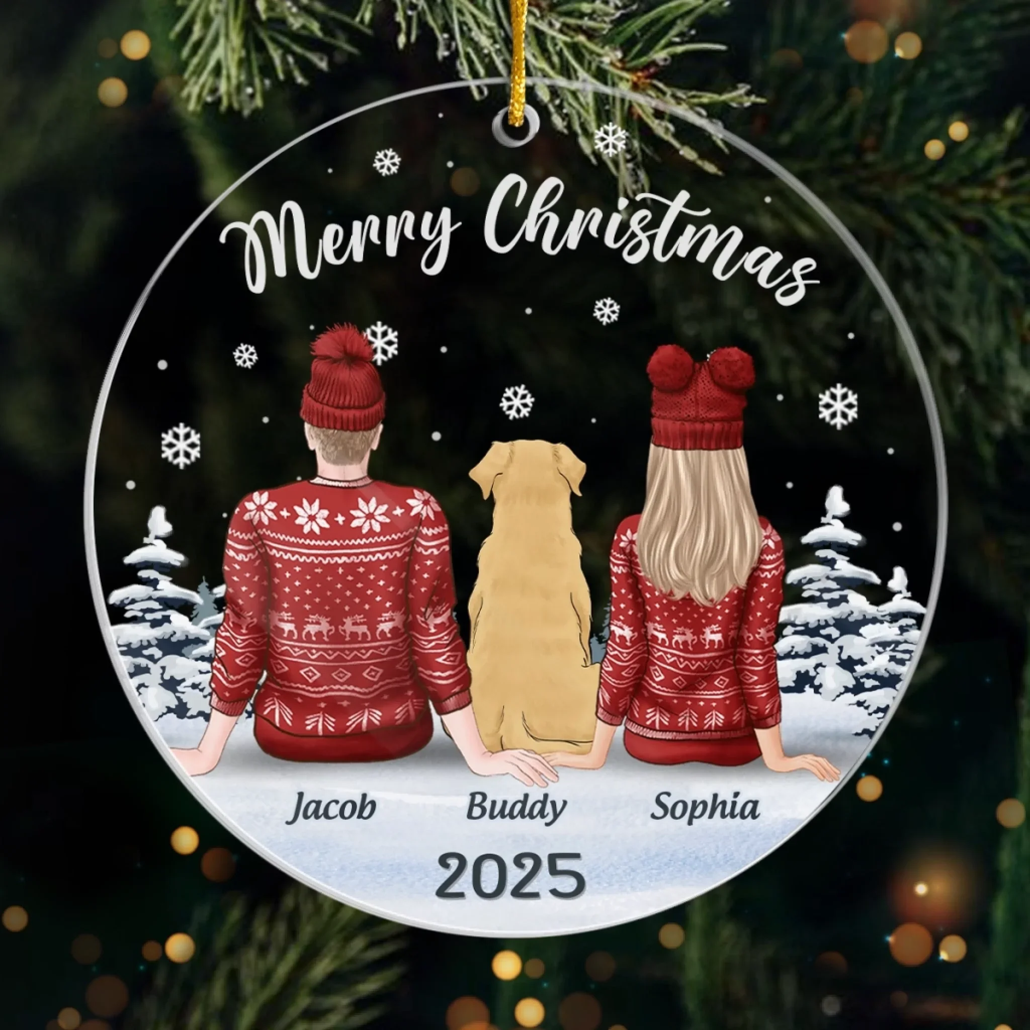 A Perfect Keepsake For The Couple Who Loves Their Pets - Dog & Cat Personalized Custom Ornament - Acrylic Custom Shaped - Christmas Gift For Pet Owners, Pet Lovers