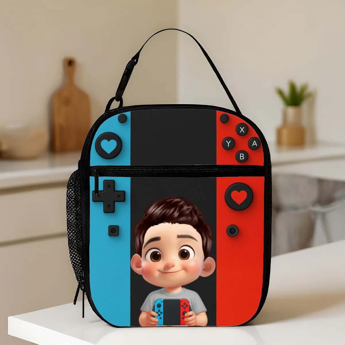 For Boys Girls, Game Lunch Bag for School - Personalized Insulated Lunch Bag