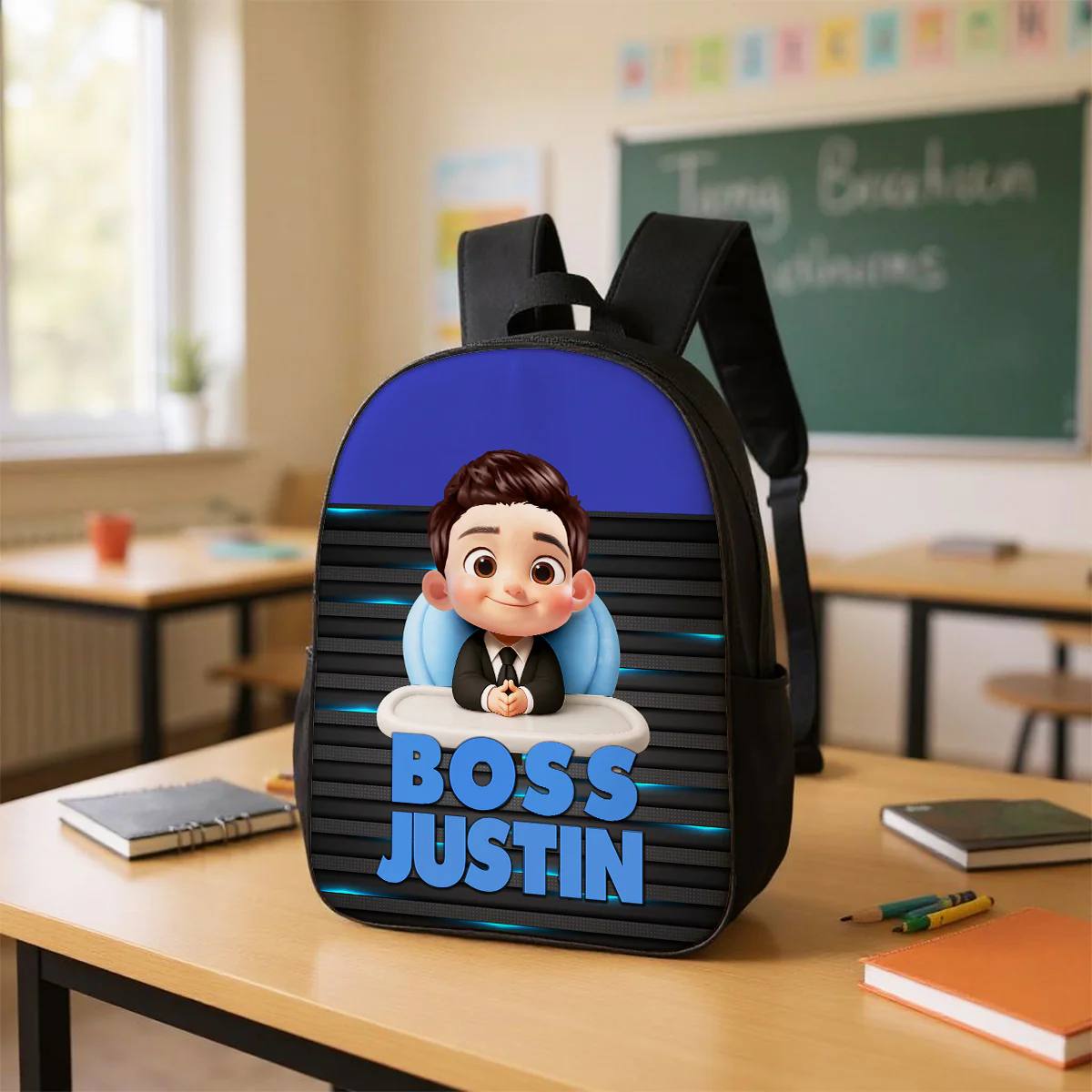 Kid Baby Boss Personalized Backpack, Toddler Elementary Kids Backpack, Back to School Backpack for Boys, Girls