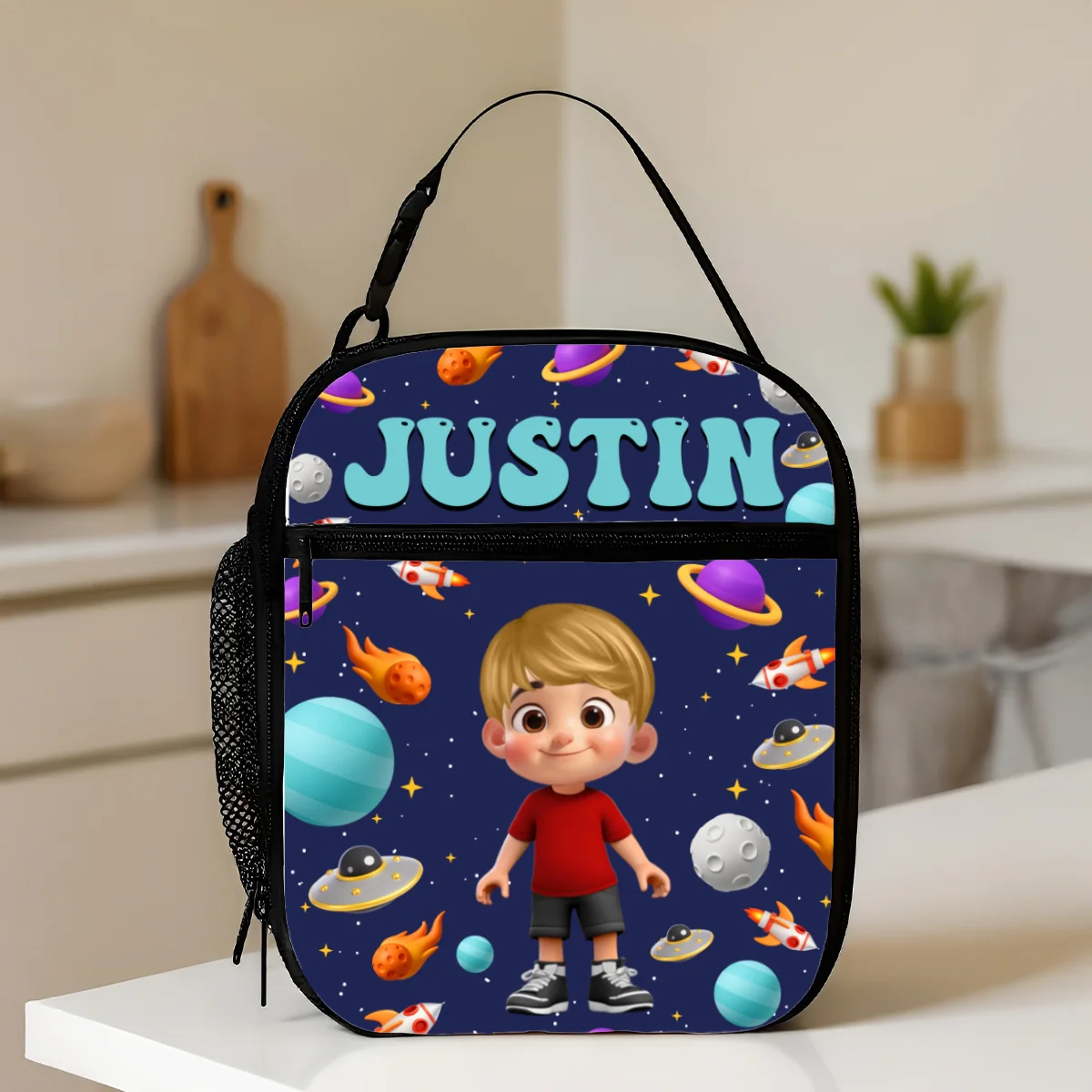 Cute Kid Dinosaurs Cars Astronaut Unicorn Mermaid Personalized Insulated Kid Lunch Bag, Back To School gift