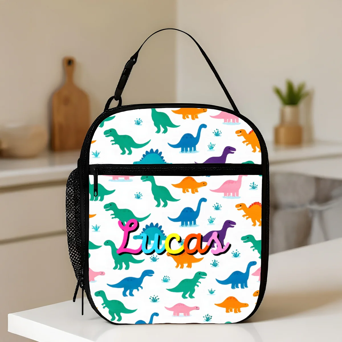 Personalized Insulated Kid Lunch Bag, Custom Kid Name Back to School Meal Tote Kit for Girls, Boys