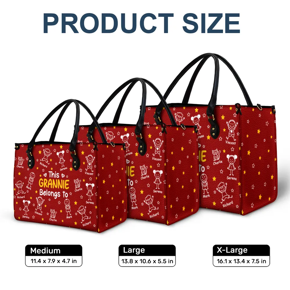 This Grandma Mom Belongs To Kids Pet - Personalized Leather Bag