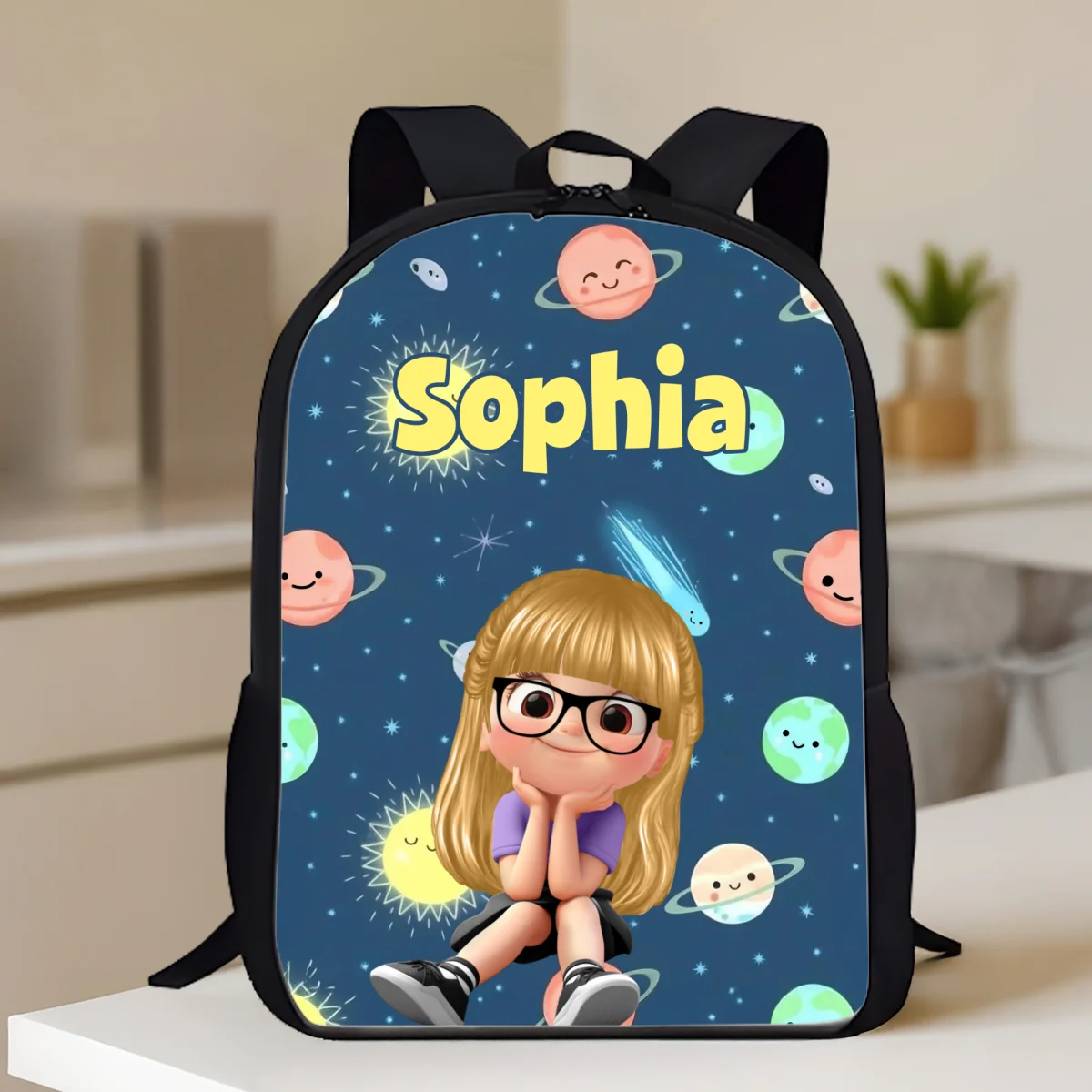 Rainbow Dinosaur Unicorn Personalized Kid Backpack, Back to School Backpack for Boys, Girls, 12 Different Designs