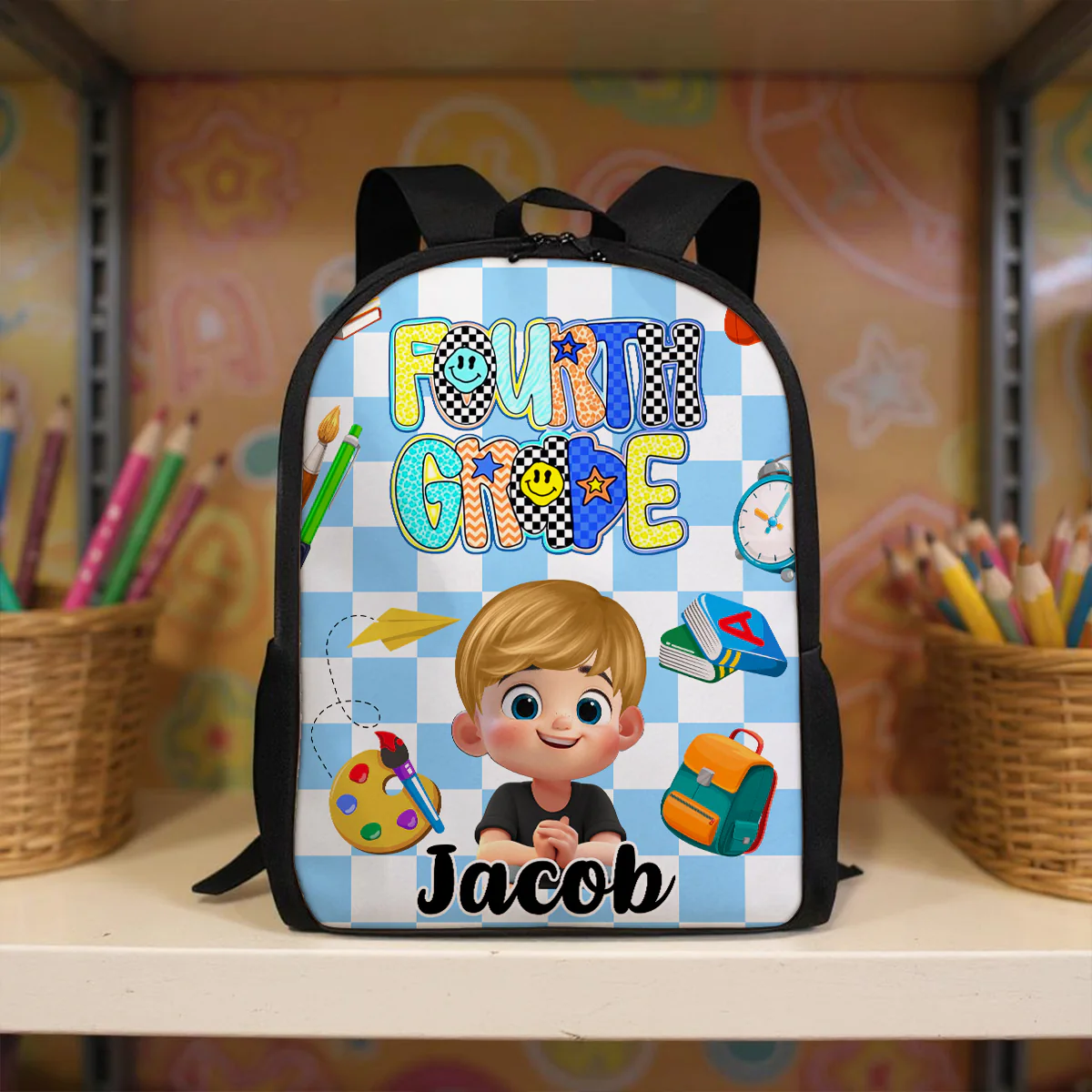 Preppy Back to School Personalized Backpack, Kid's Backpack for School