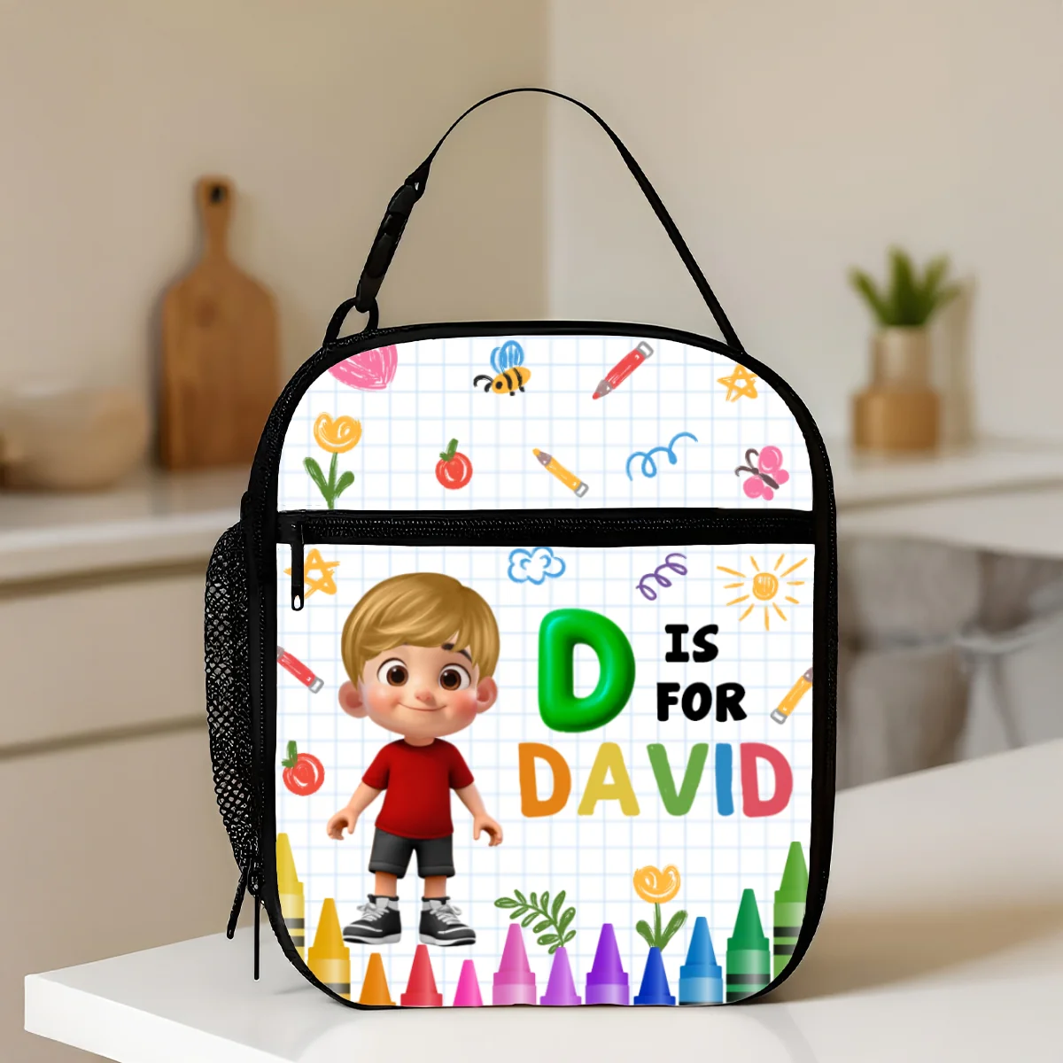 School Kid's Name Personalized Insulated Kid Lunch Bag, Back To School gift