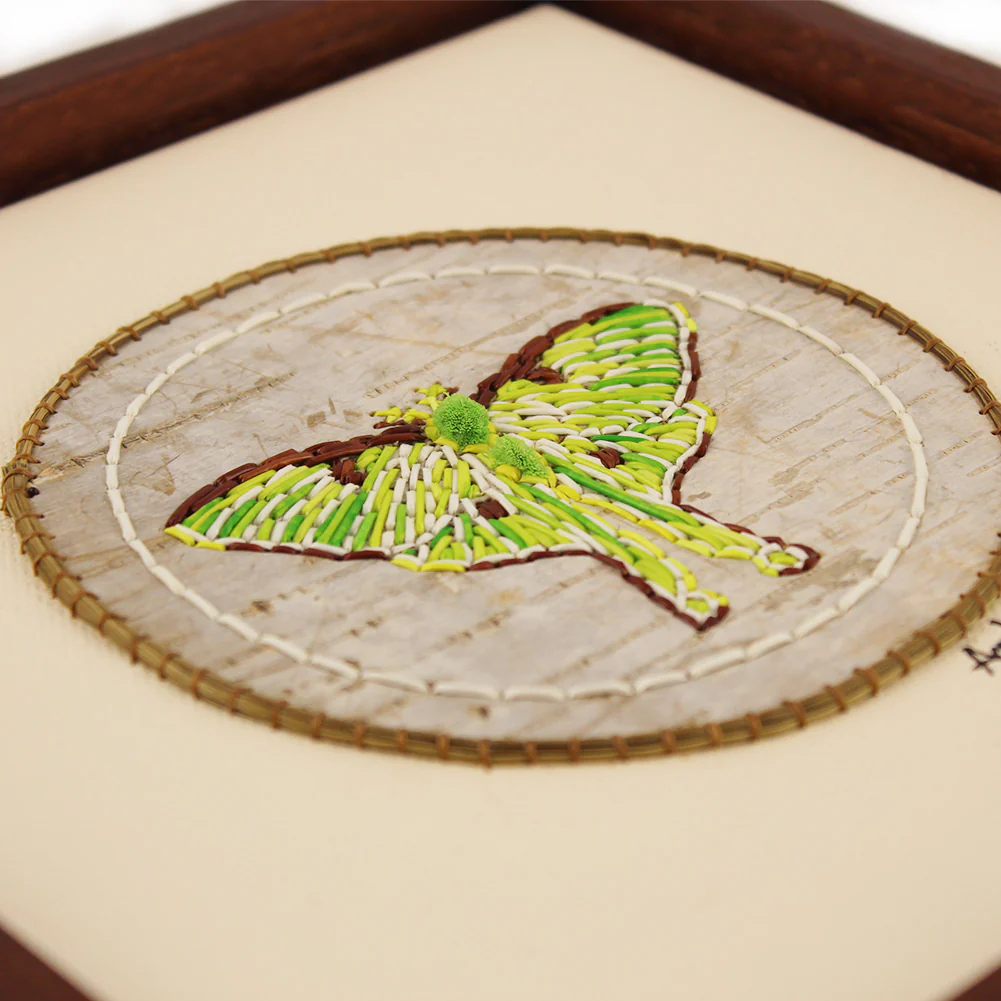 Amber Waboose Quilled Lunar Moth Artwork