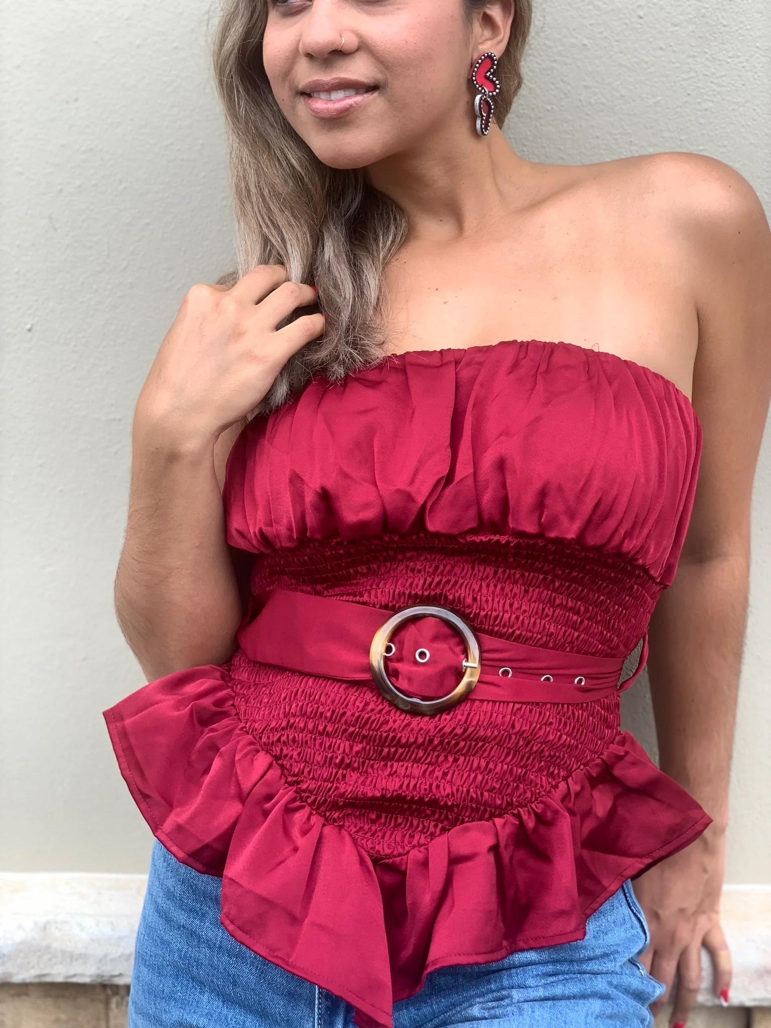 Brick Blouse - WINOKJZ