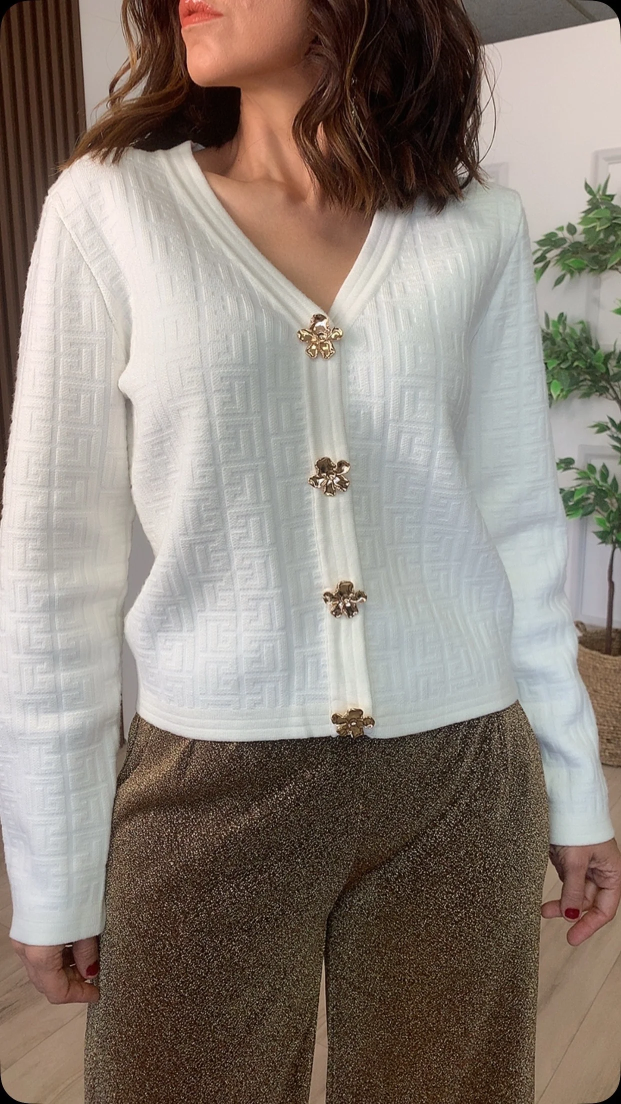 Afán White Sweater - WINOKJZ