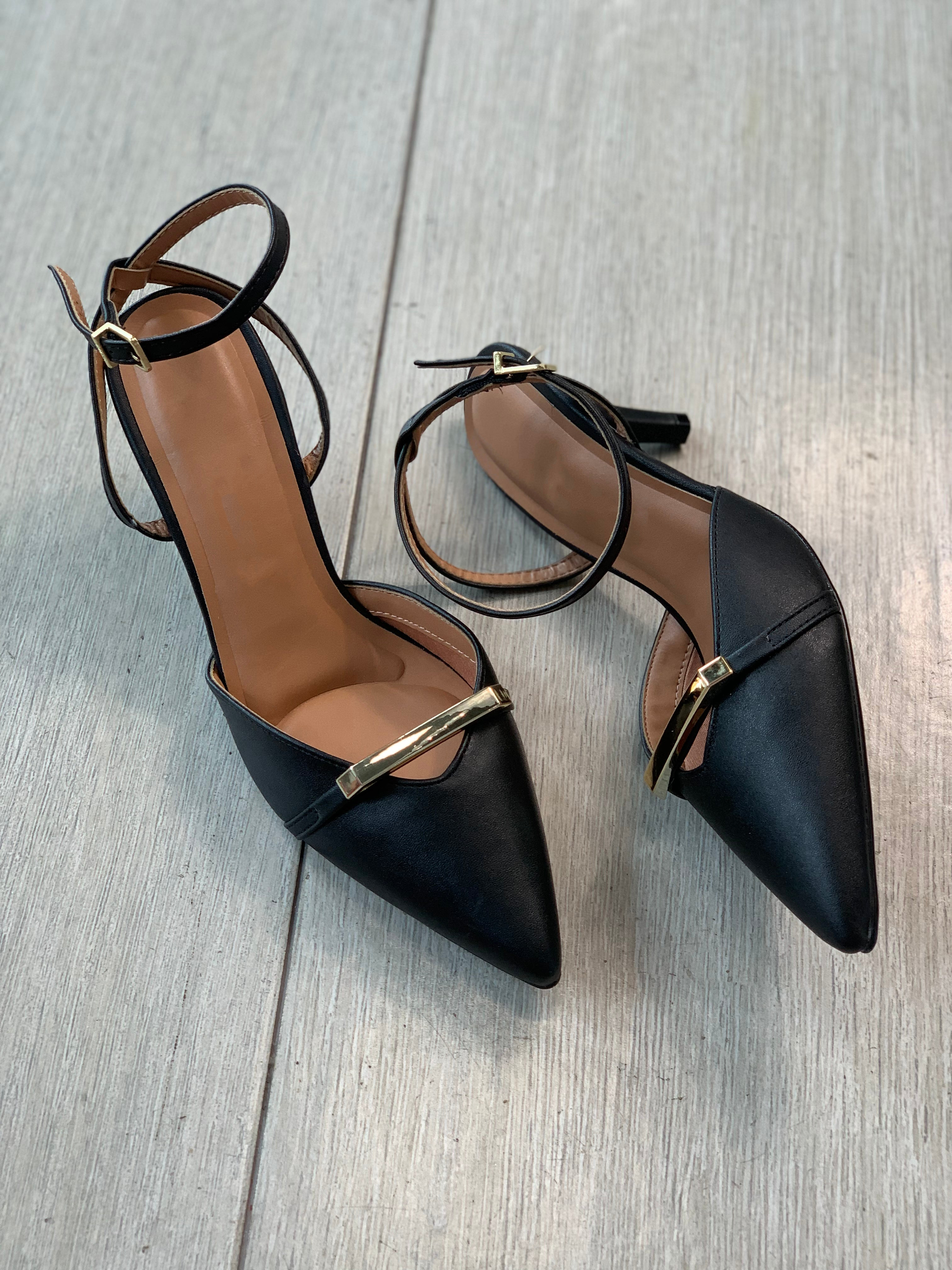Black 2.5�� Detail Strappy Heels - WINOKJZ