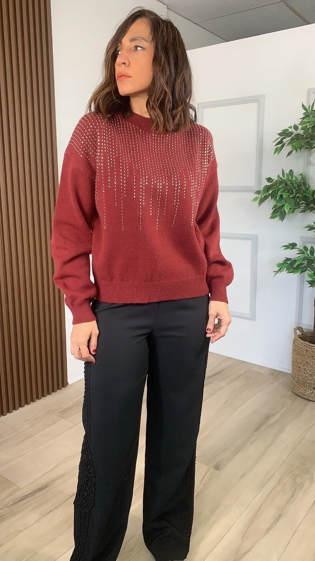 Semilla Burgundy Sweater - WINOKJZ