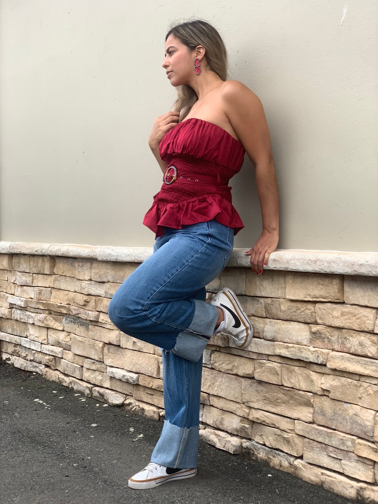 Brick Blouse - WINOKJZ