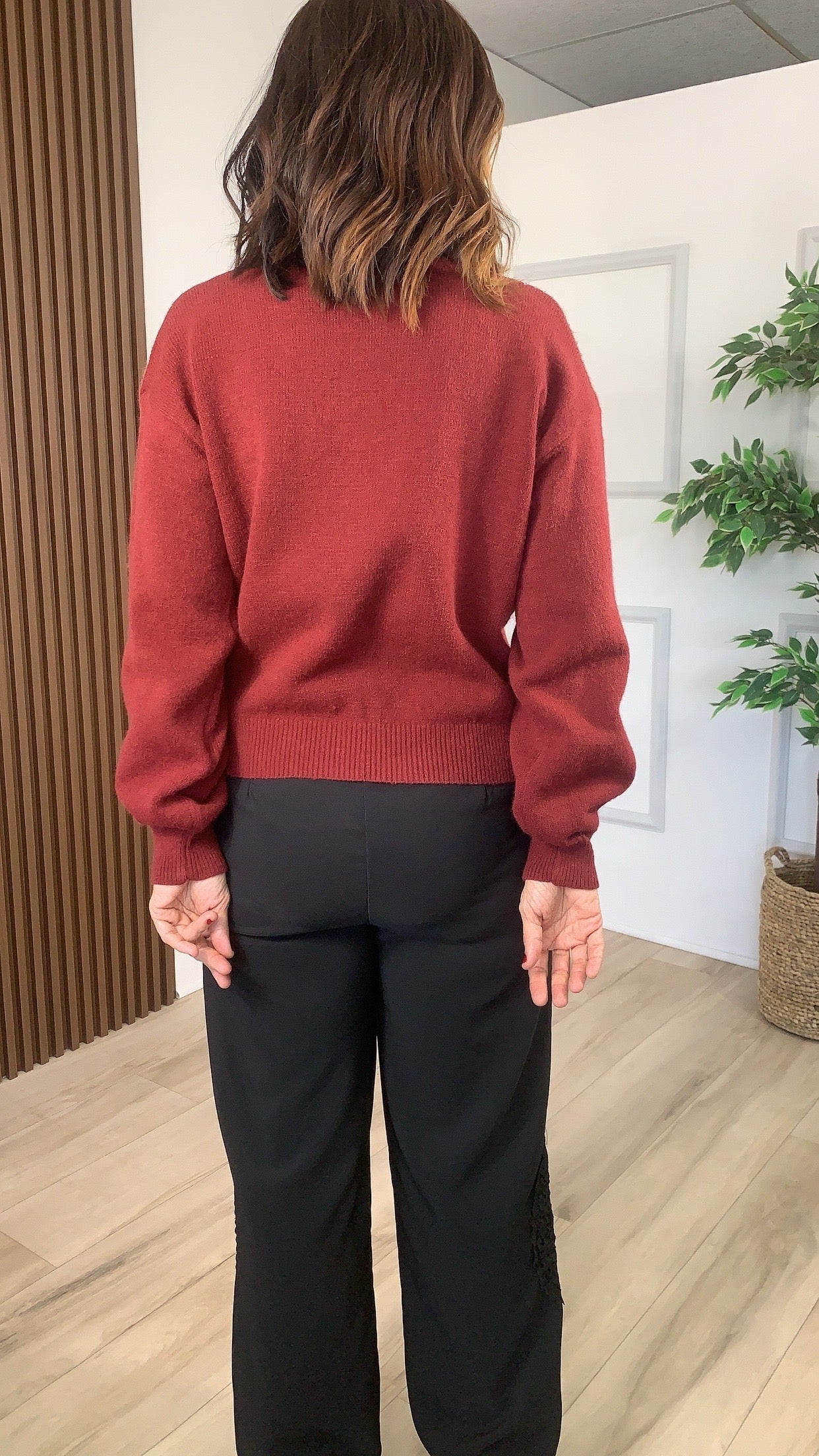 Semilla Burgundy Sweater - WINOKJZ