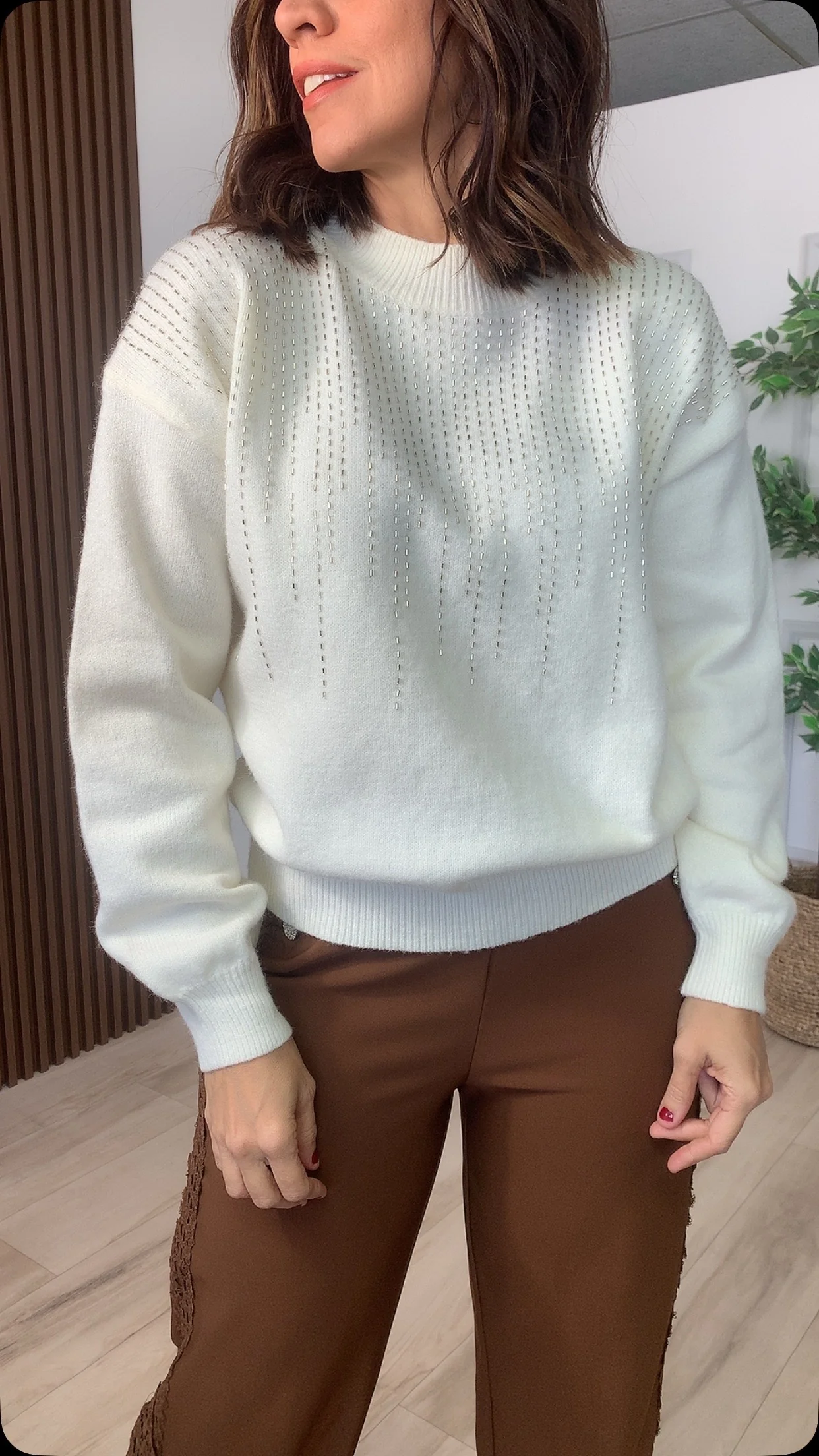 Semilla Beige Sweater - WINOKJZ