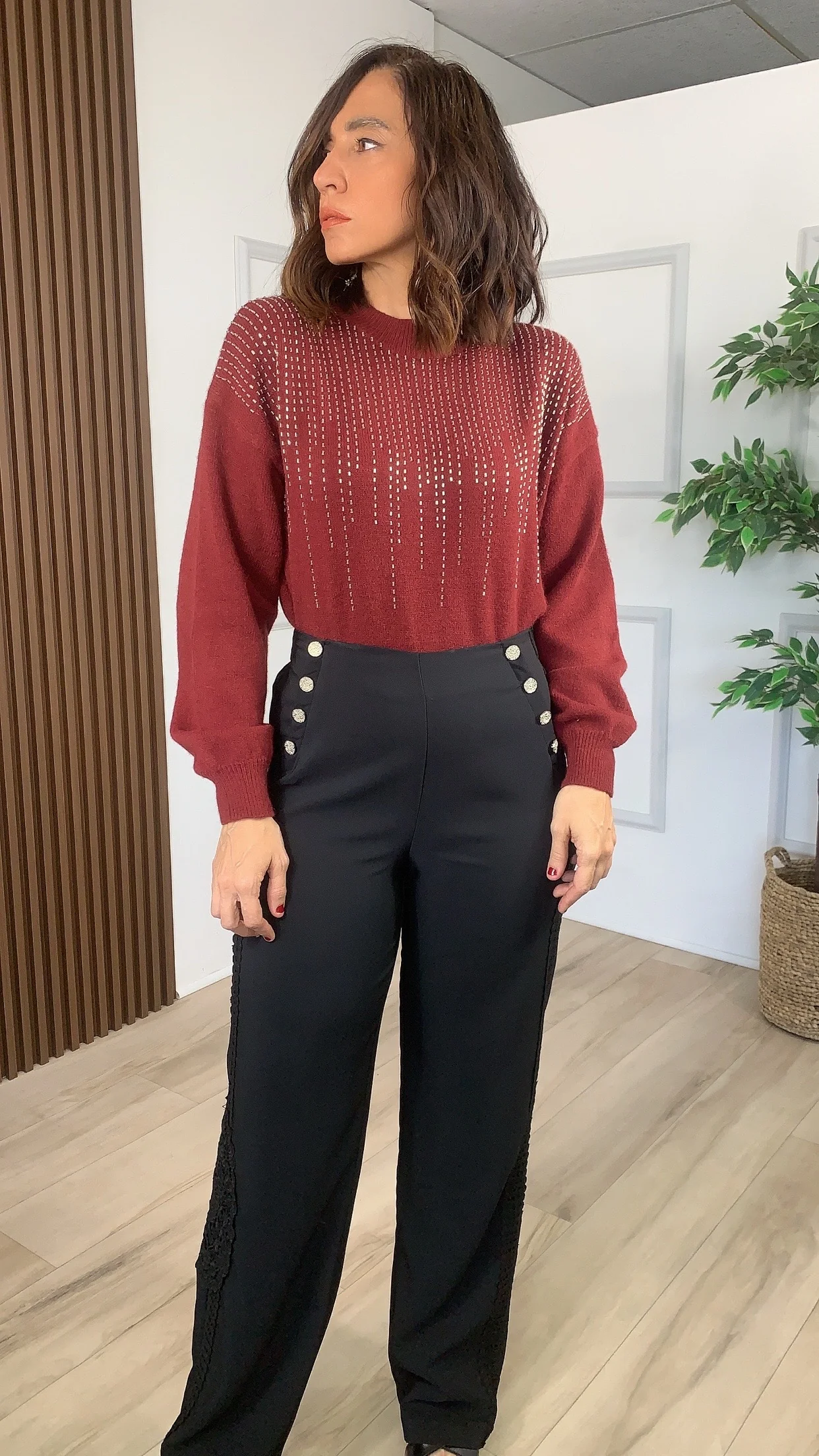 Semilla Burgundy Sweater - WINOKJZ