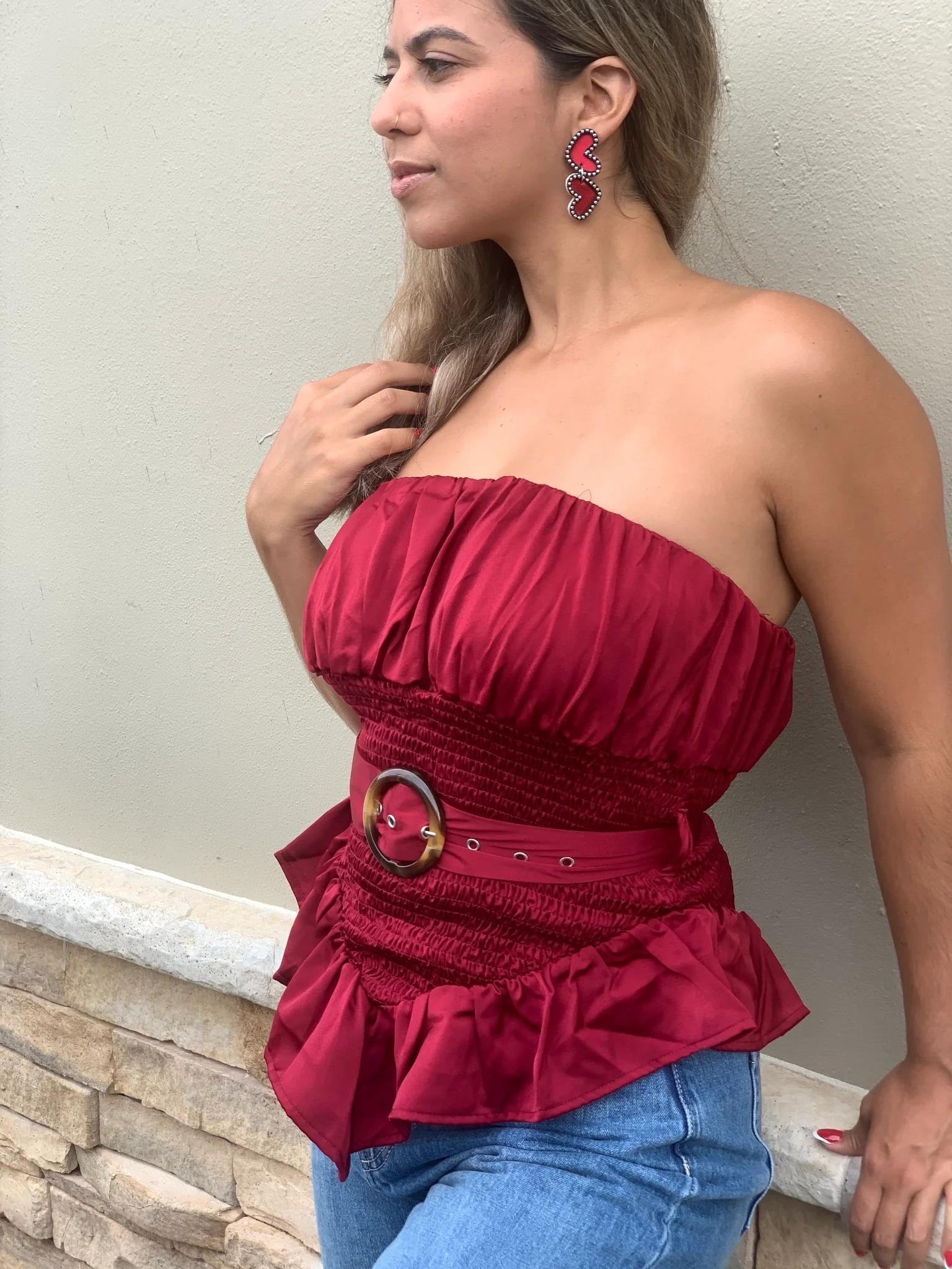 Brick Blouse - WINOKJZ