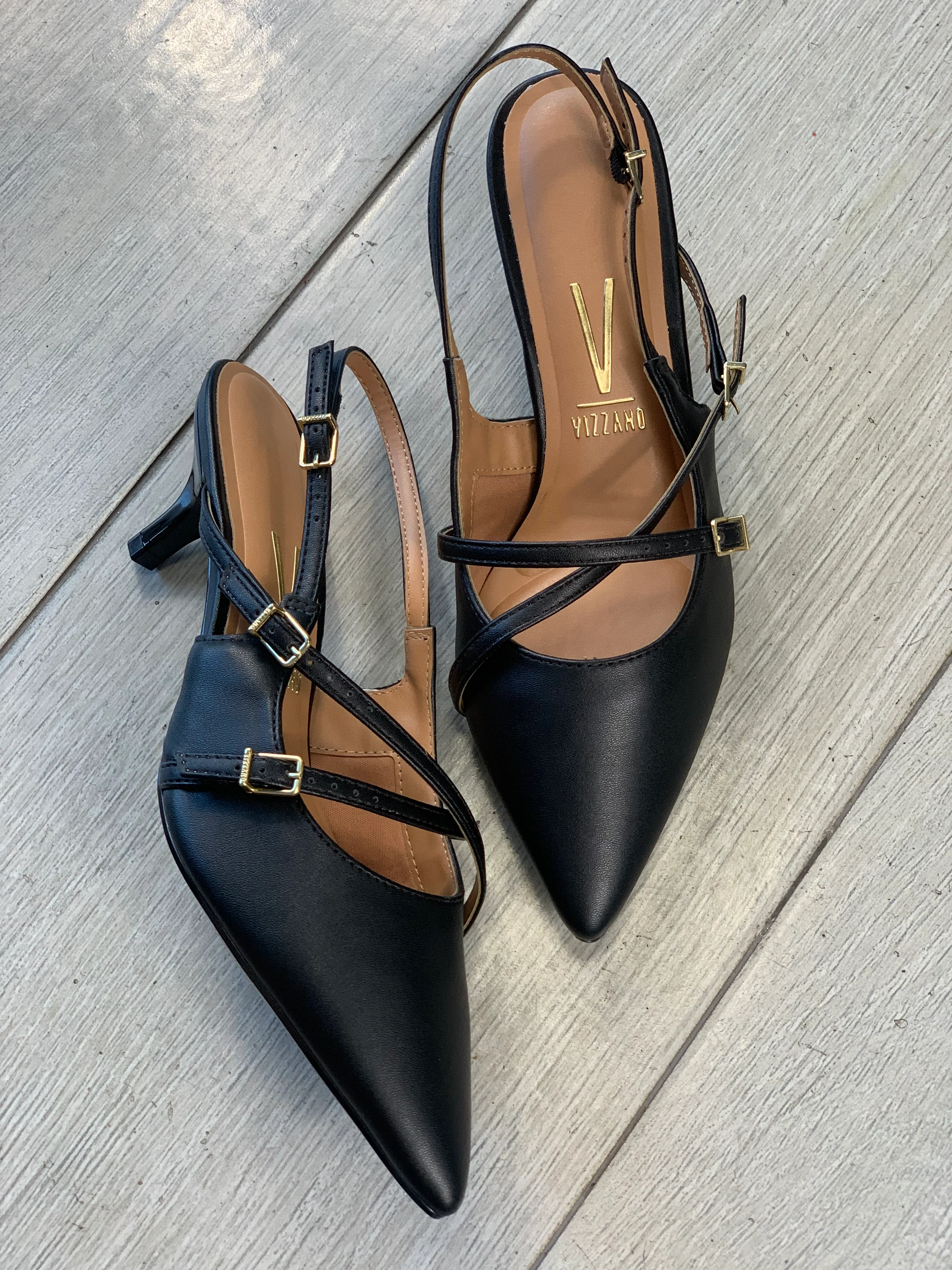 Black 1�� Multi Straps Heels - WINOKJZ