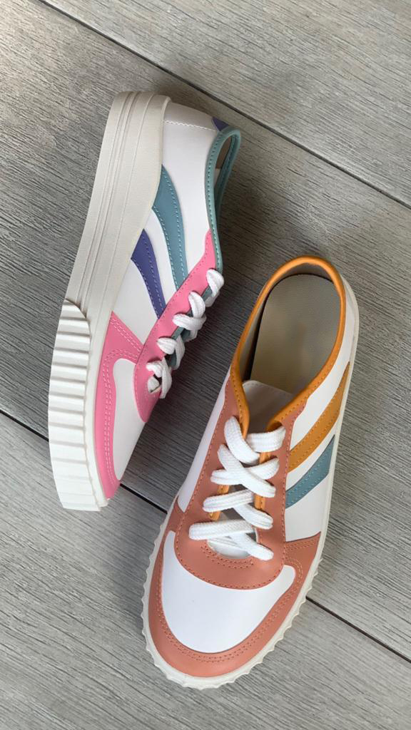 Multi Coral Sneakers - WINOKJZ