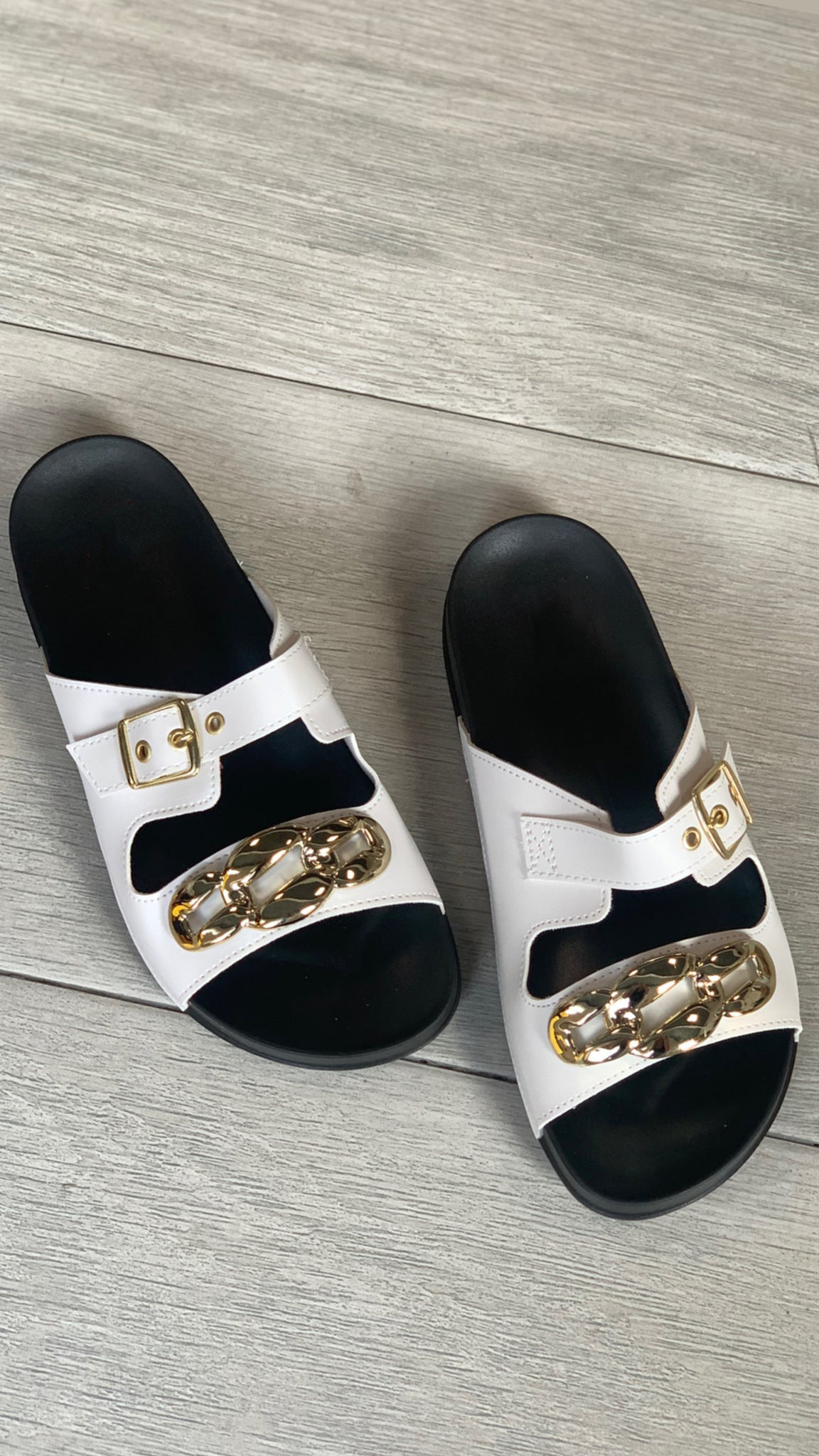 White Chunky Sandals - WINOKJZ