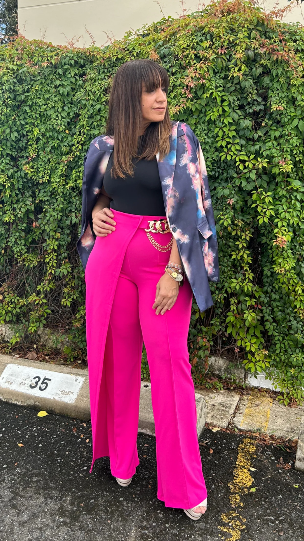 Fuchsia High Waist Pants - WINOKJZ