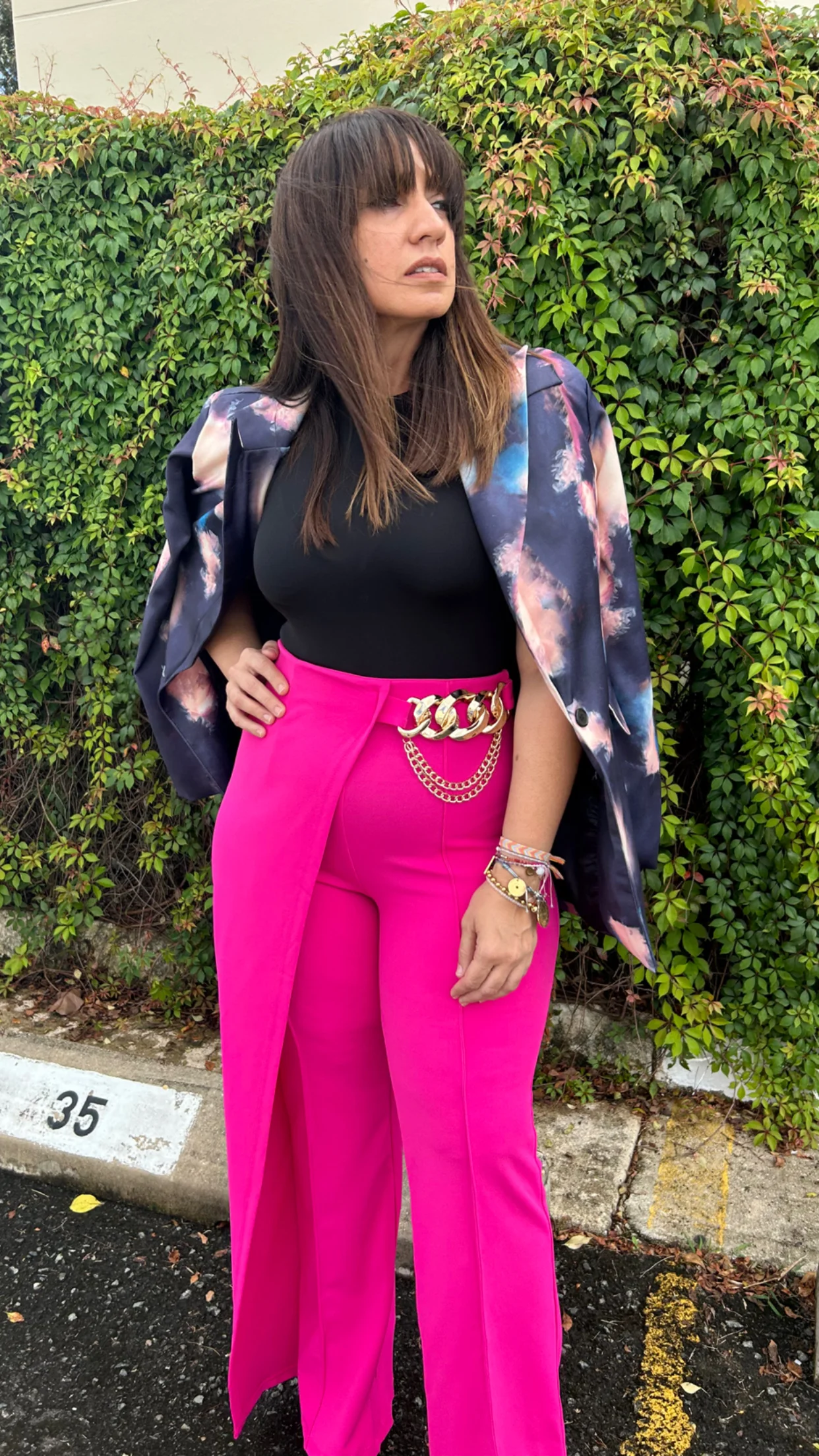 Fuchsia High Waist Pants - WINOKJZ