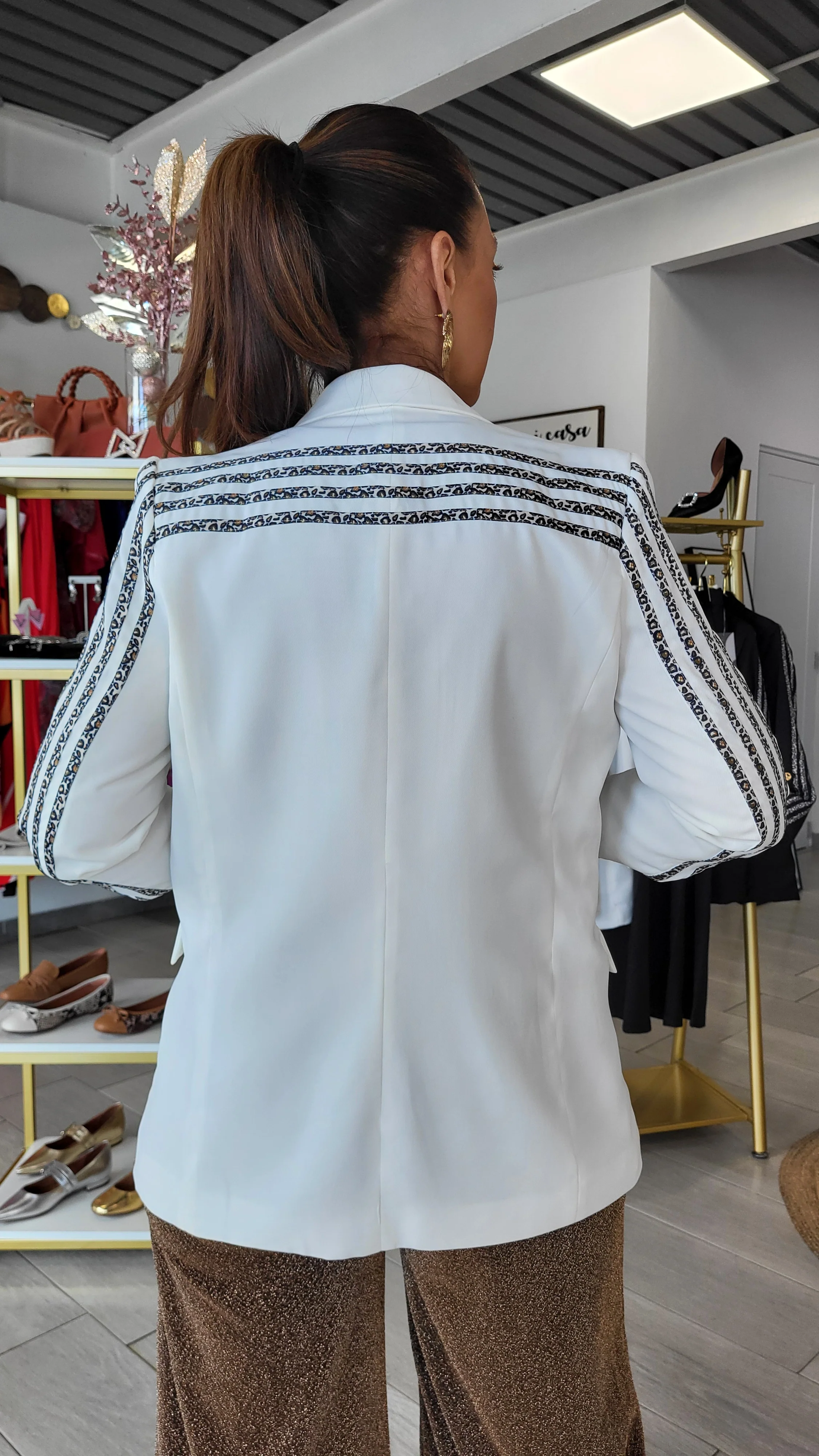 White True Blazer - WINOKJZ