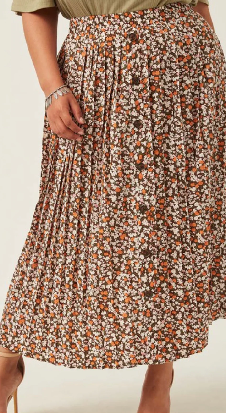 Brown Maxi Plus Size Skirt - WINOKJZ