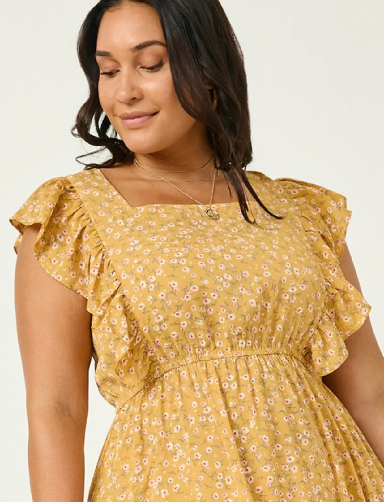Yellow Midi Plus Size - WINOKJZ