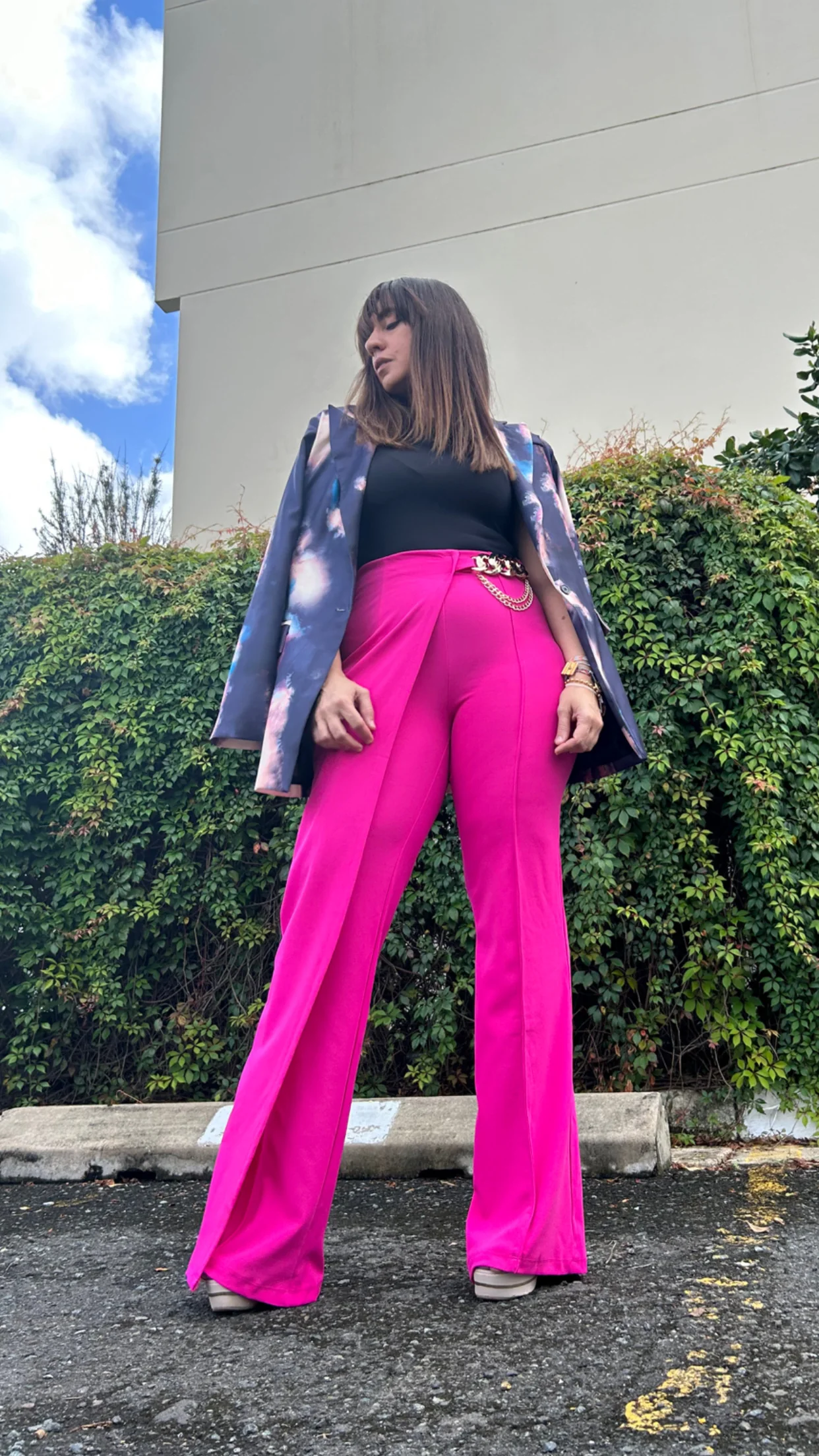 Fuchsia High Waist Pants - WINOKJZ