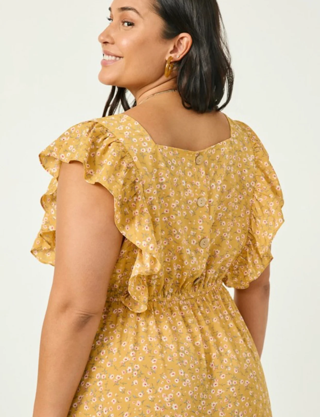 Yellow Midi Plus Size - WINOKJZ