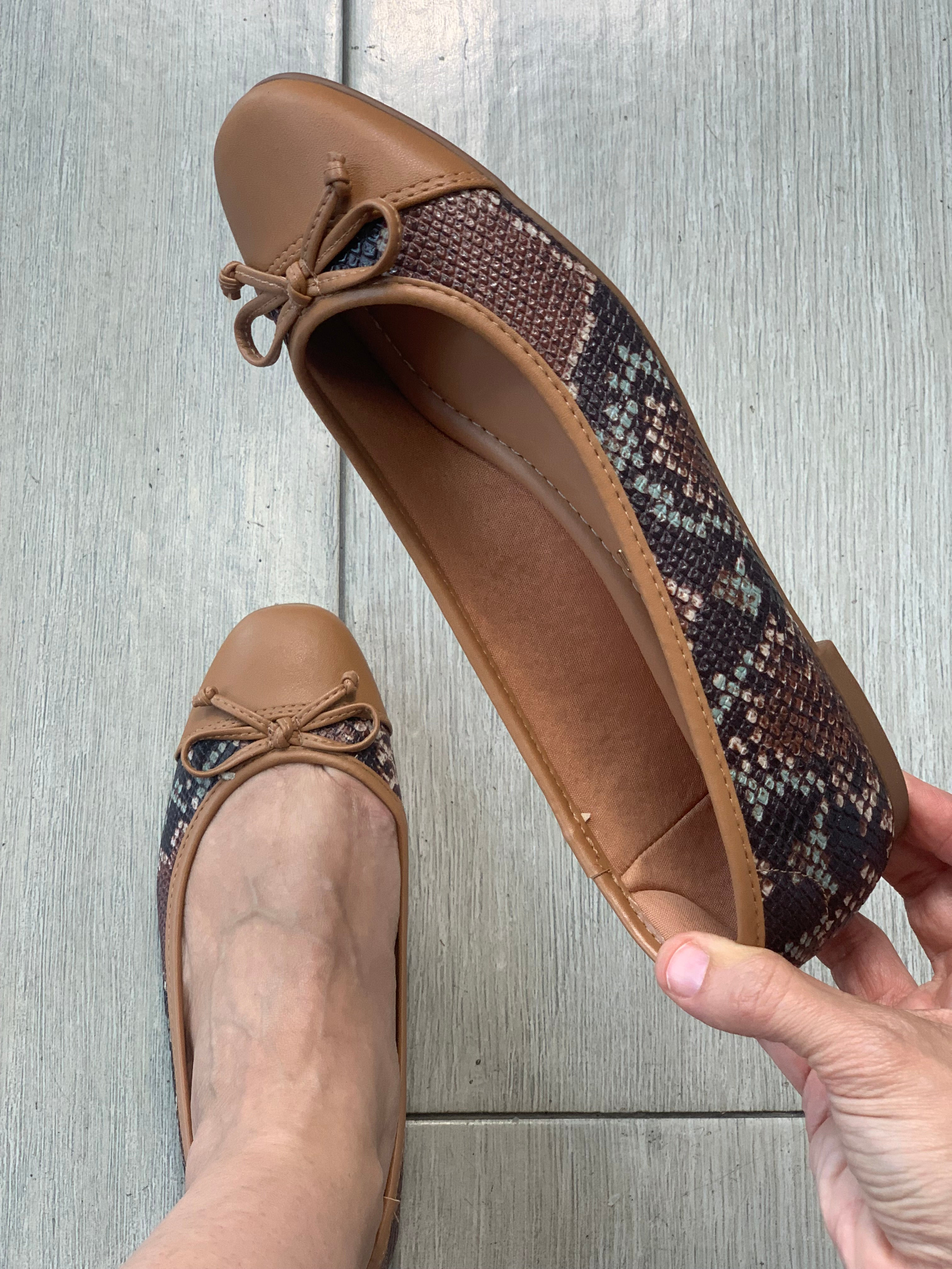 Camel Animal Print Flats - WINOKJZ