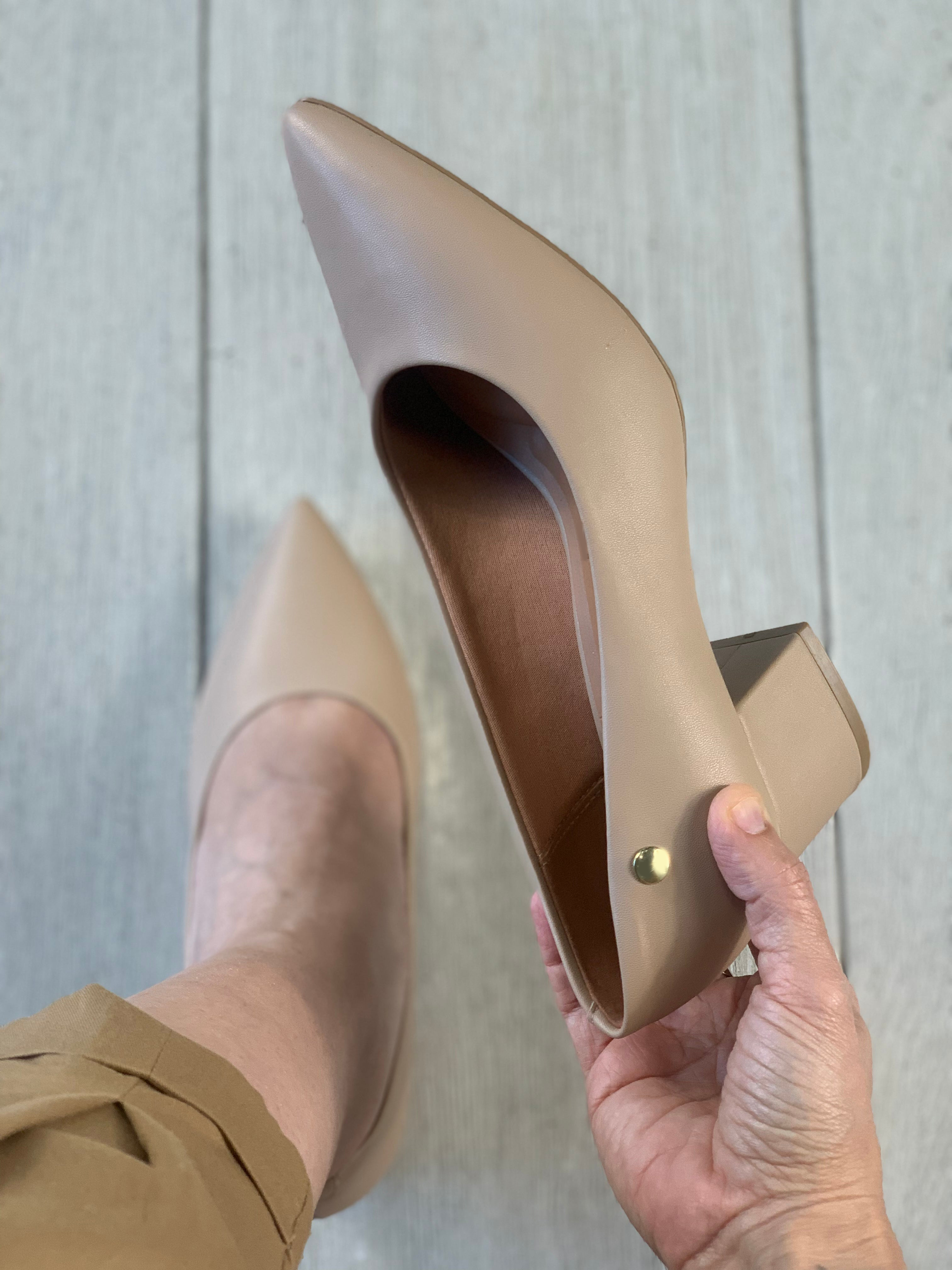 Beige Square Heels - WINOKJZ