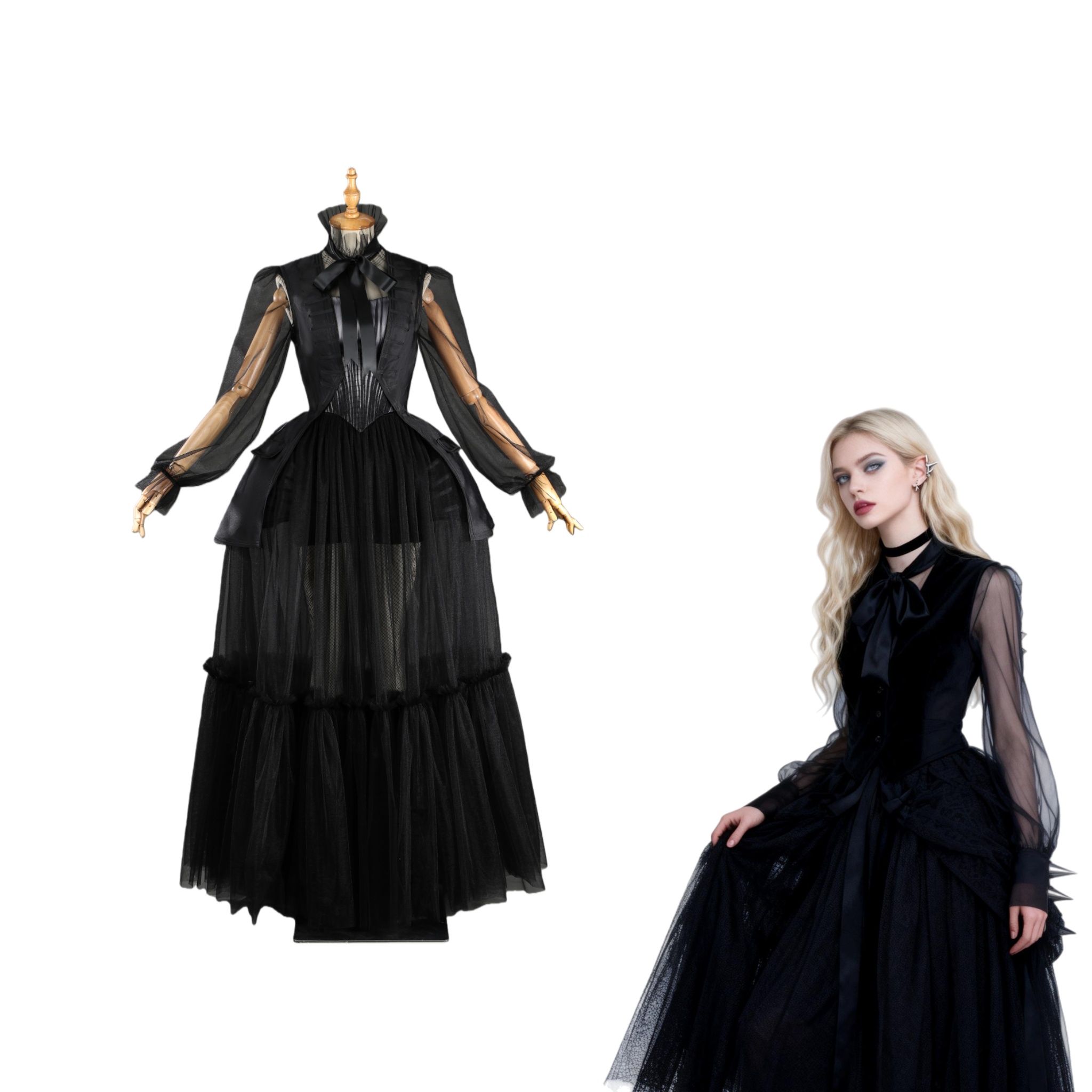 Wednesday Addams Evening Gown - Cossnyc
