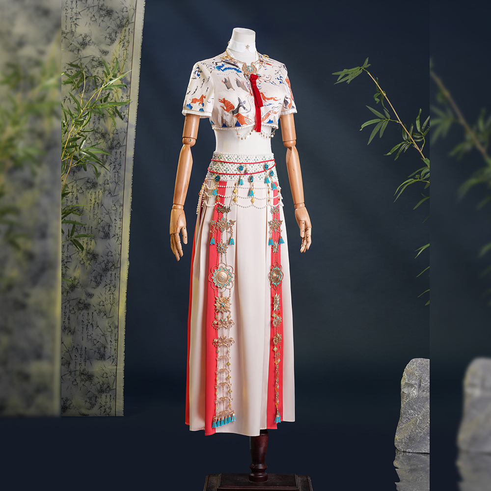 Where Winds Meet - Liyuan Sect Disciple Traditional Opera Inspired Hanfu Costume Full Set - Cossnyc