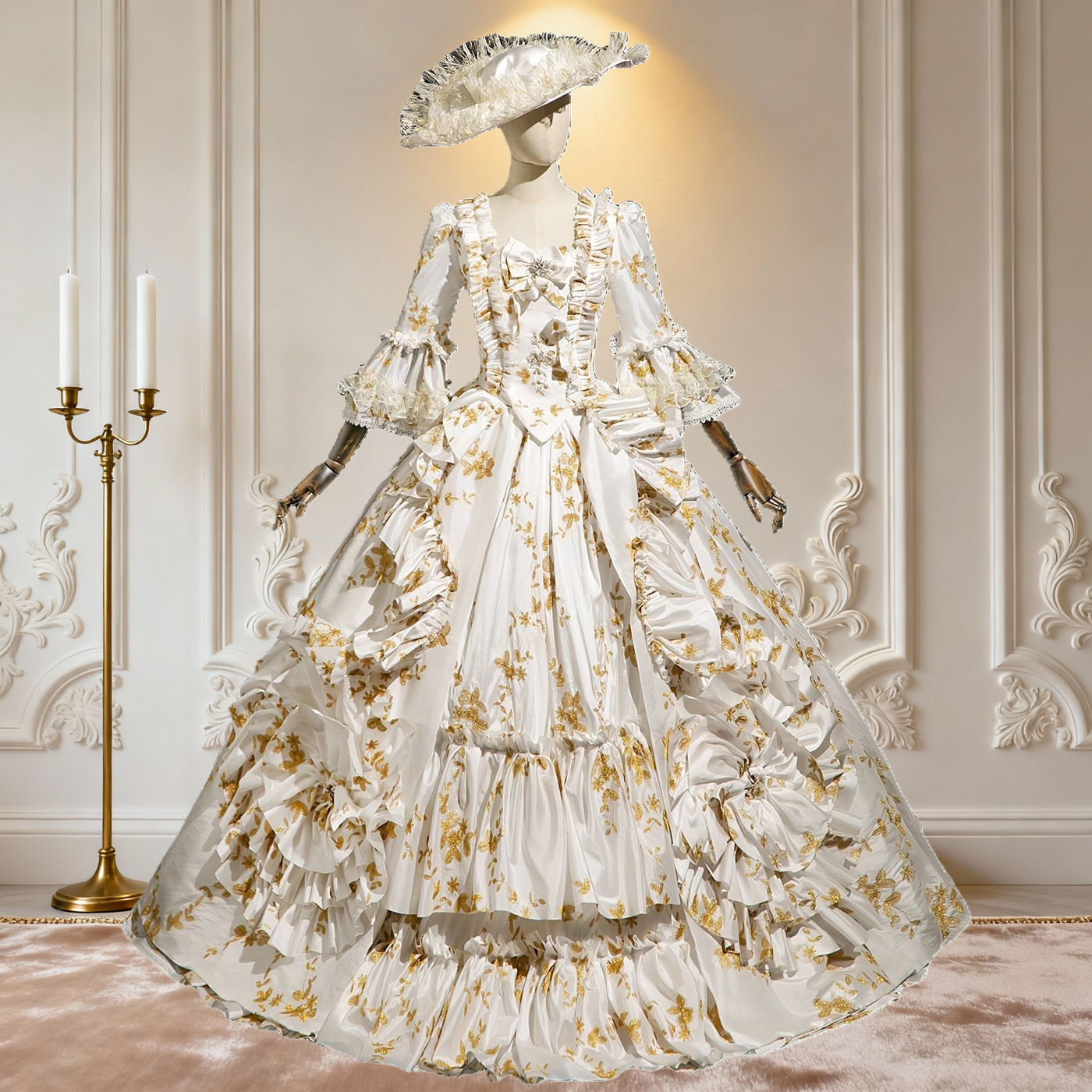 Medieval Rococo French Gown - Princess Court Dress for Film, Theater & Performance - Cossnyc