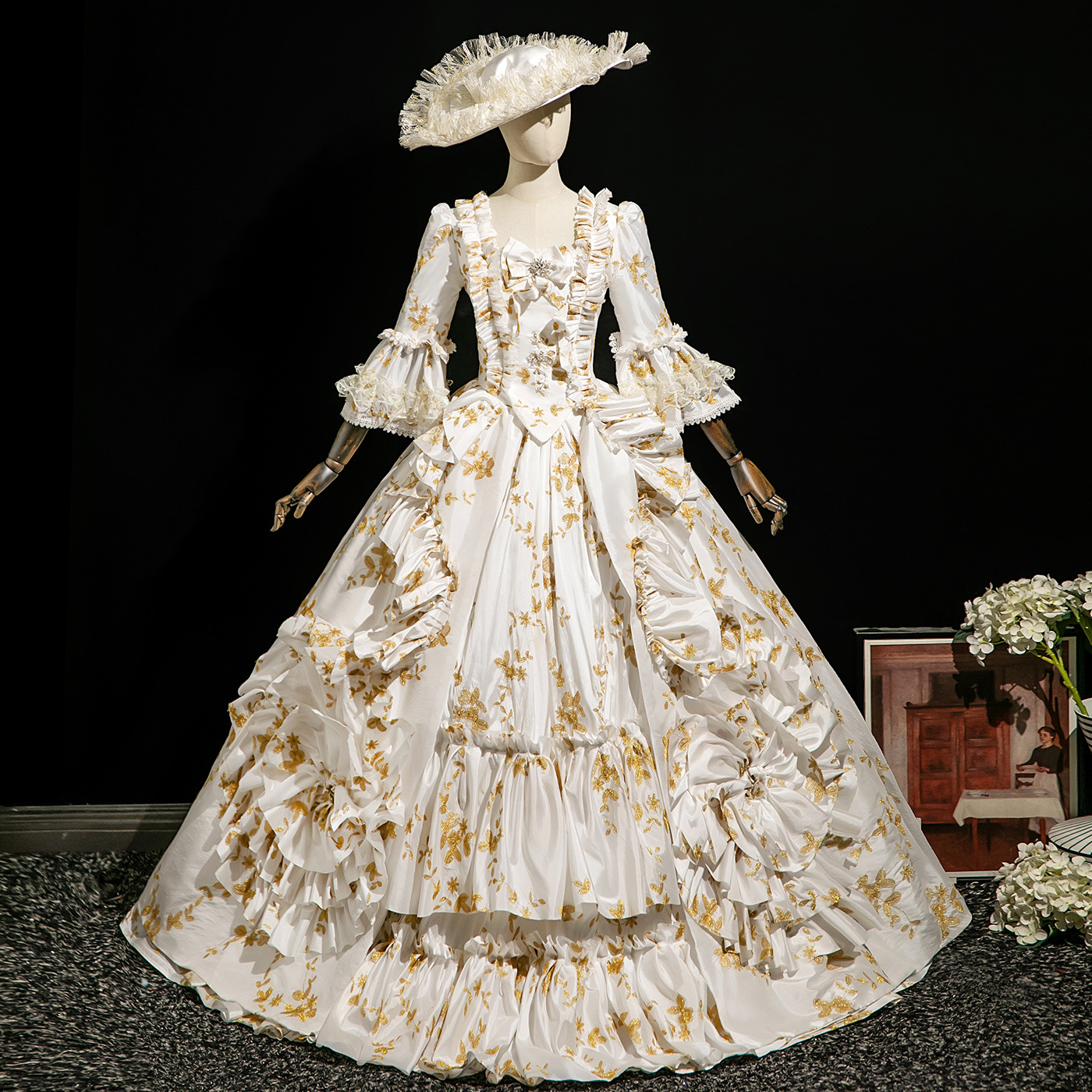 Medieval Rococo French Gown - Princess Court Dress for Film, Theater & Performance - Cossnyc