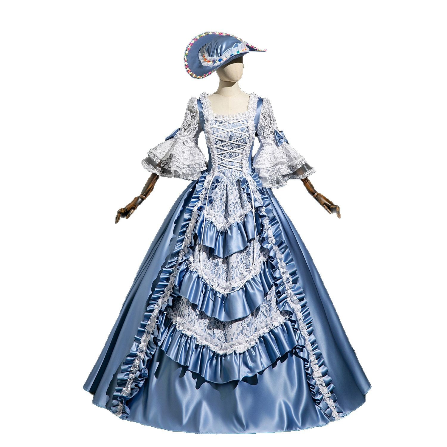 Marie Antoinette Style Rococo French Queen Court Gown – Theatrical Performance & Historical Costume - Cossnyc