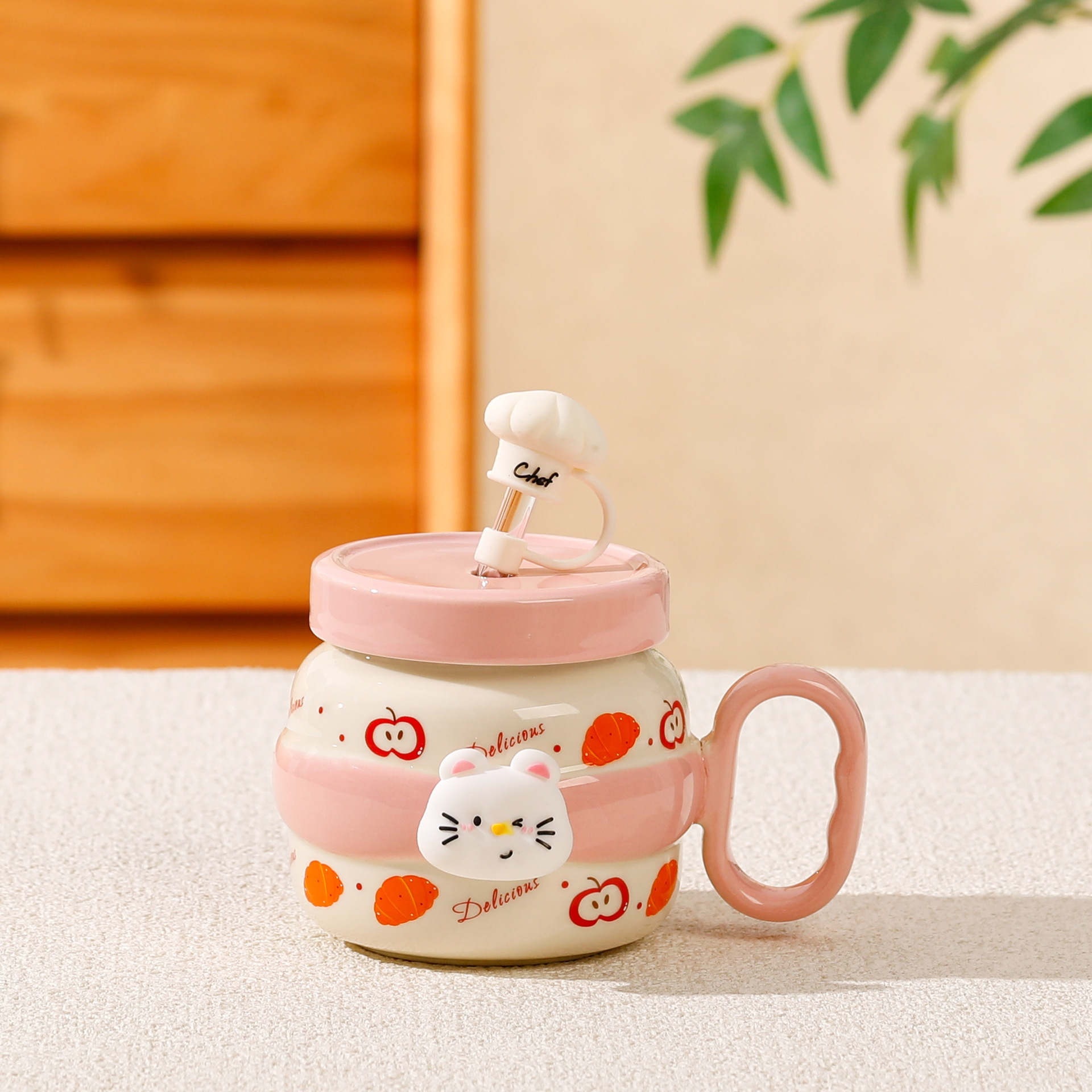 Mug with Straw and Lid