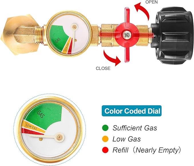 Top-Rated Propane Refill Elbow Adapter with Tank Gauge