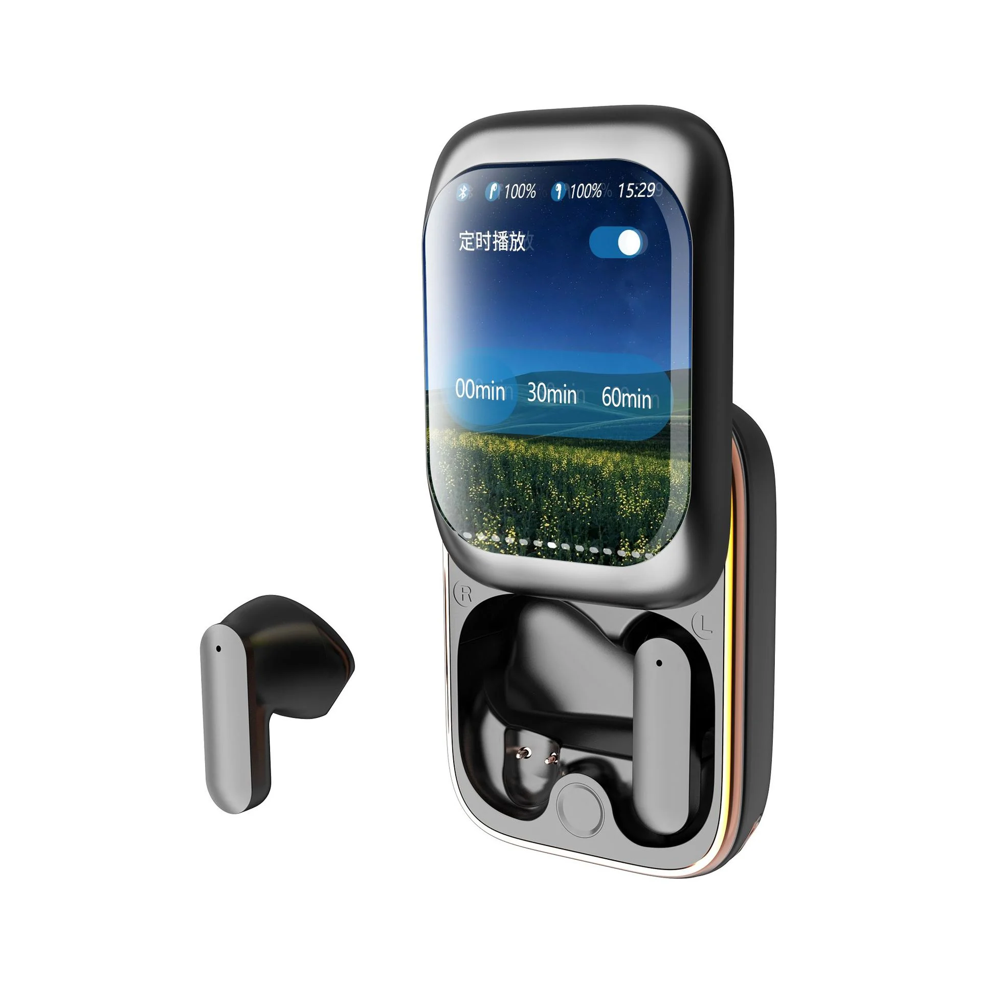 Intelligent Full-color Touch Screen Slider Earphones