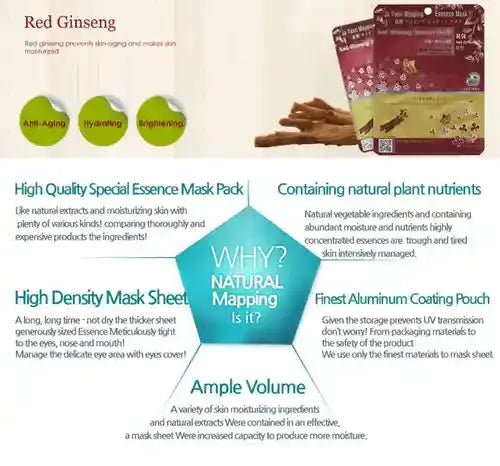 Ja Yeon Mapping Red Ginseng Anti-Inflammatory Mask - 5 Units