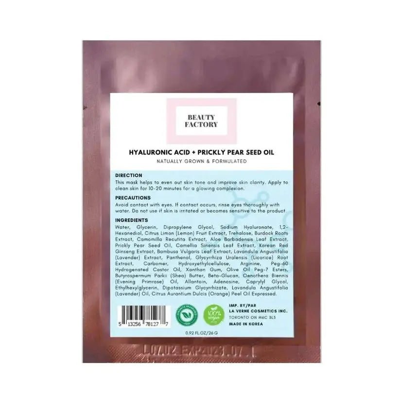 Beauty Factory Hyaluronic Acid - Prickly Pear Seed Oil Mask