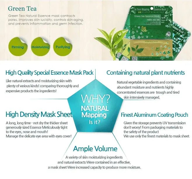 Ja Yeon Mapping Green Tea Purifying Mask - 5 Units